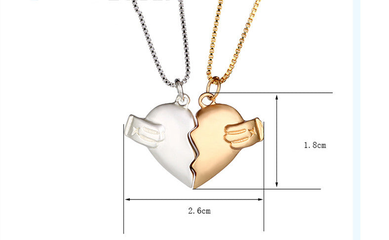 Long-distance Love Couple Necklace When Heart Breaks