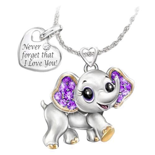 Women Necklace Blue Cute Elephant Necklace Fashion Cartoon Animal Necklaces For Kids Necklaces Jewelry Gifts