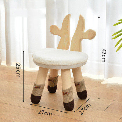 Children's stool solid wood back chair