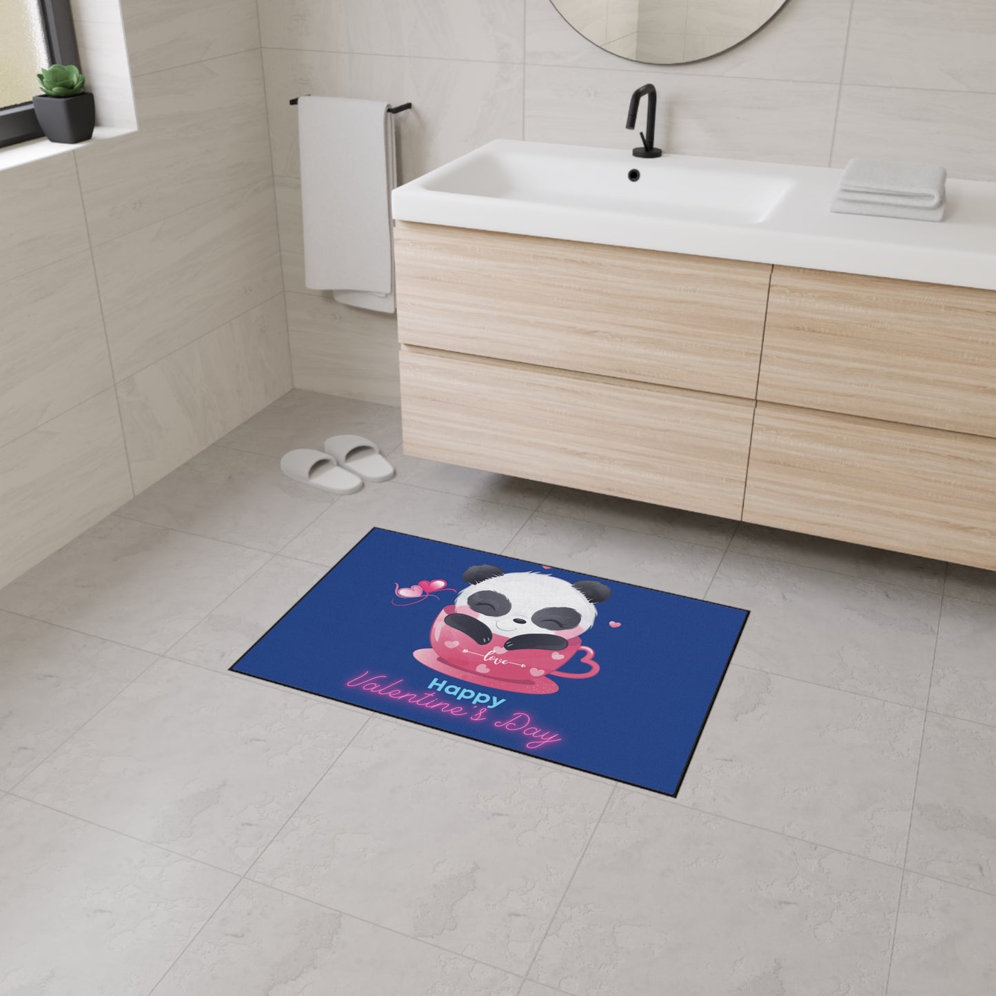 Panda Happy Valentine’s Day Heavy Duty Floor Mat