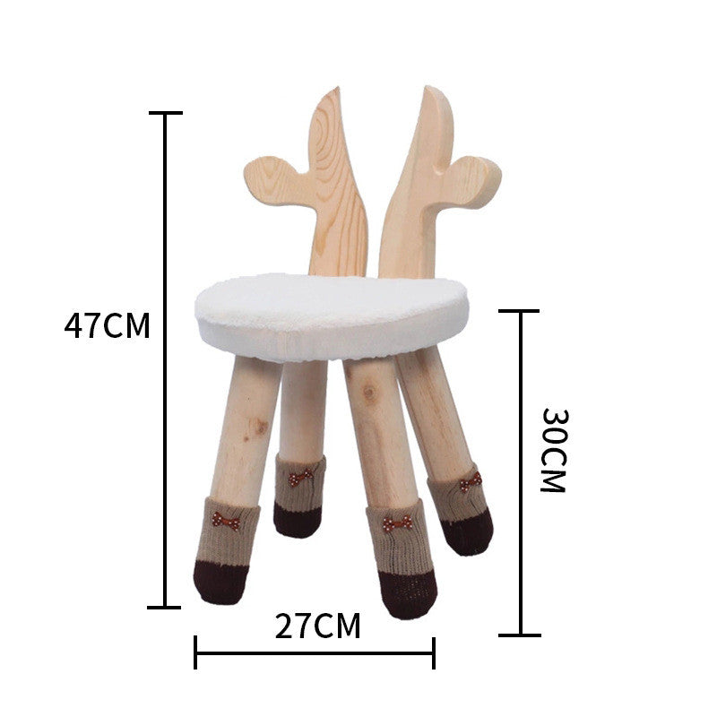 Children's stool solid wood back chair