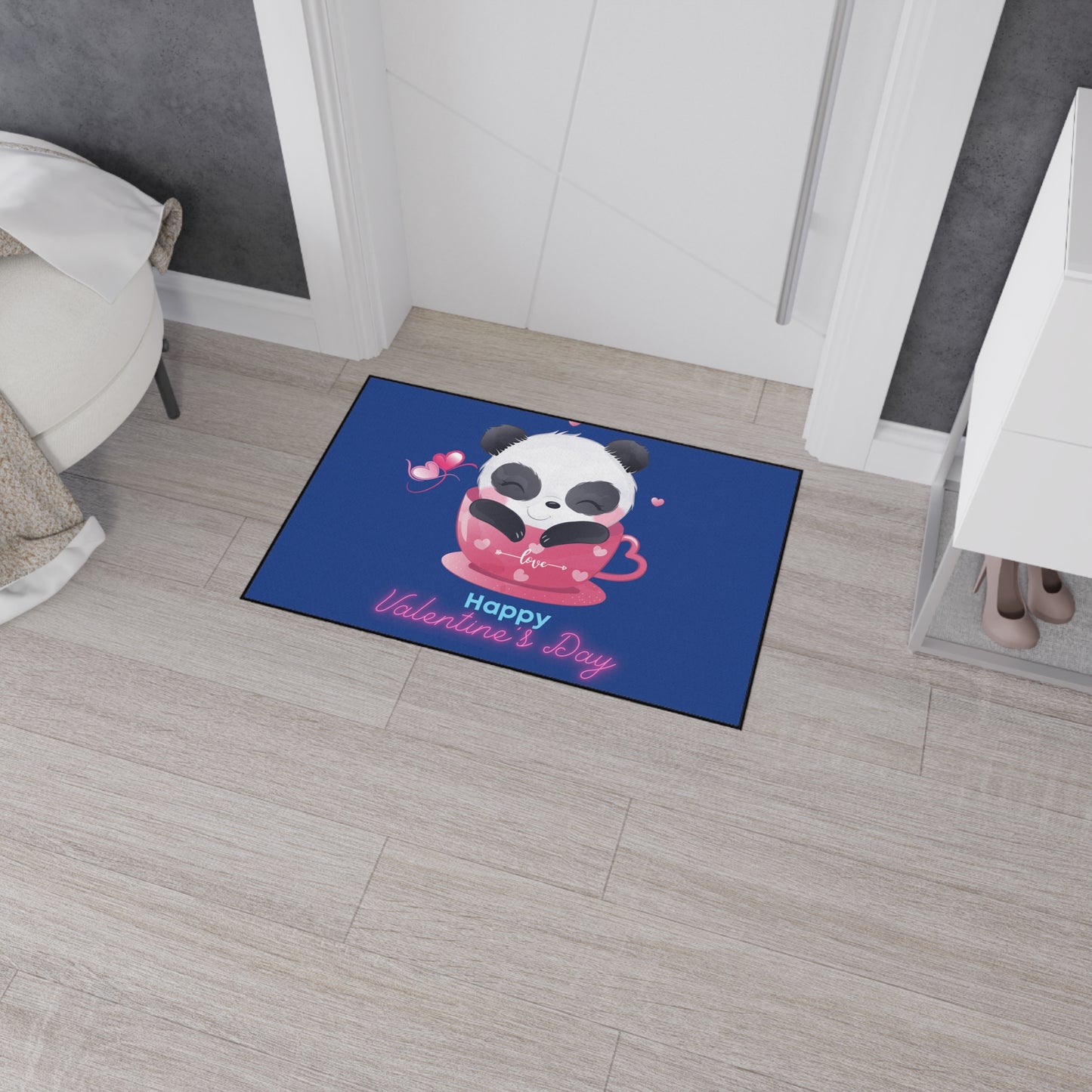 Panda Happy Valentine’s Day Heavy Duty Floor Mat