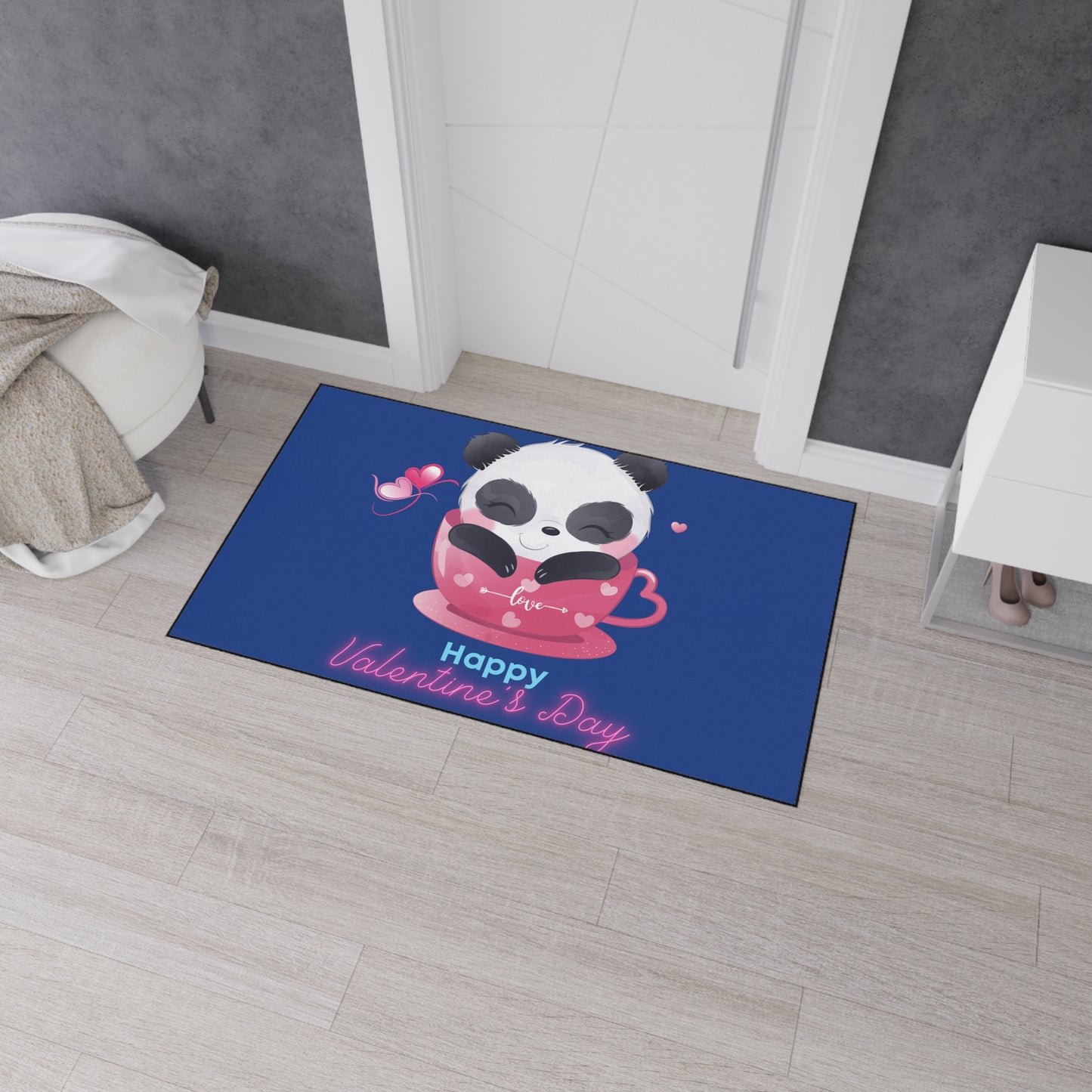 Panda Happy Valentine’s Day Heavy Duty Floor Mat