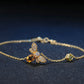 Natural Citrine Peridot Micro Bee Inlaid Bracelet