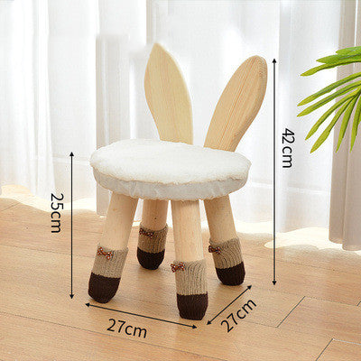 Children's stool solid wood back chair