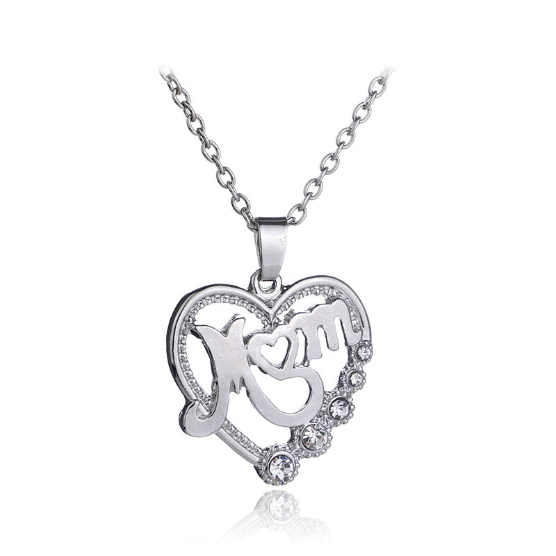 MOM Mother Love Hollow Alloy Necklace