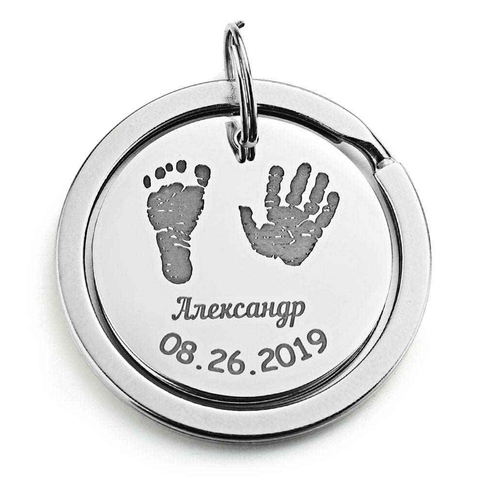 Personalized Baby Keychain Name Date Of Birth Weight Height For Newborn Commemorate Customized Keyring New Mom Dad Gift