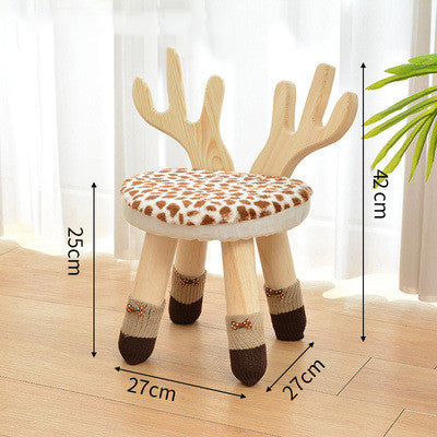 Children's stool solid wood back chair