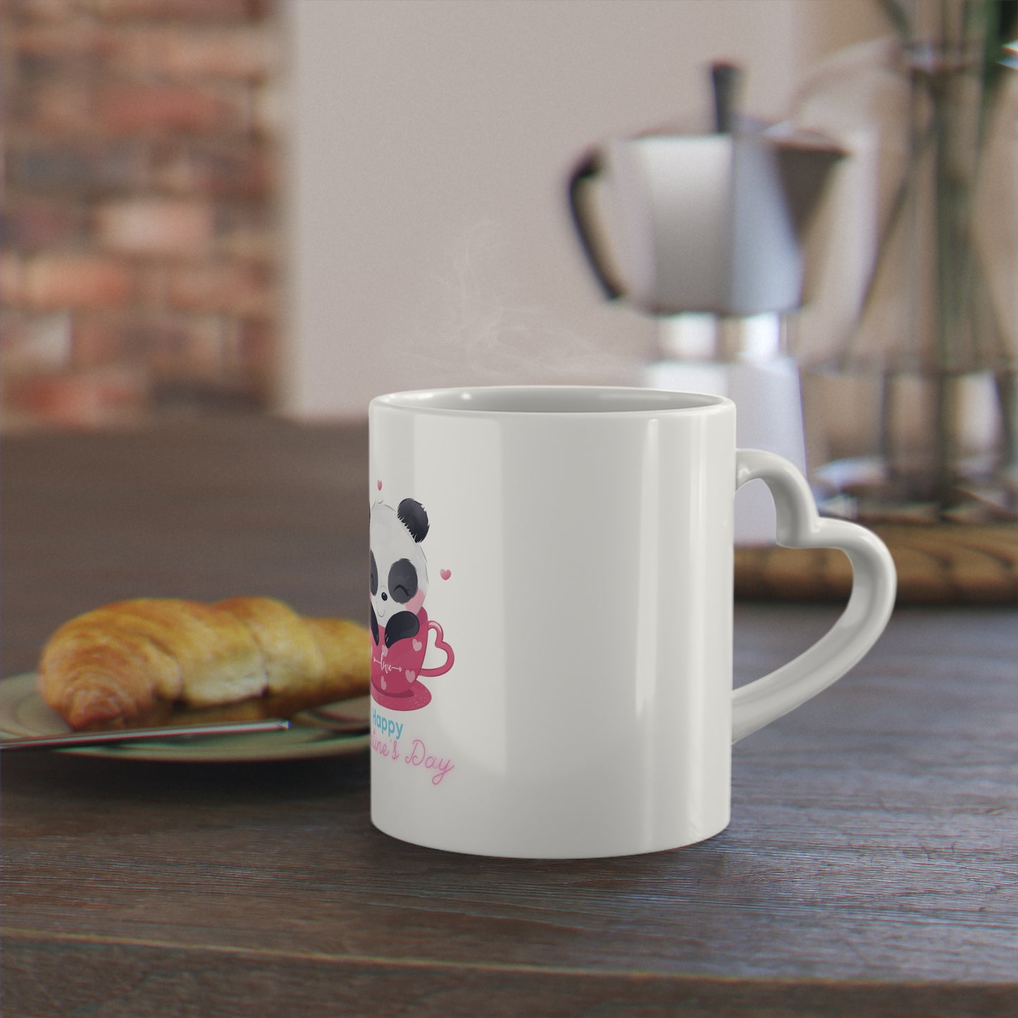 Panda Happy  Valentine’s Day Heart-Shaped Mug