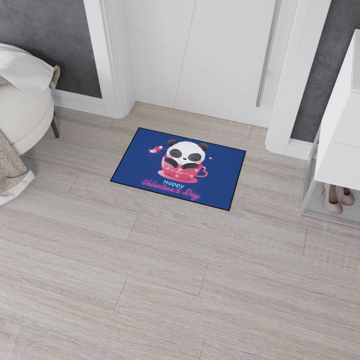 Panda Happy Valentine’s Day Heavy Duty Floor Mat