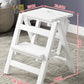 Solid Wood Step Stool In Indoor Living Room