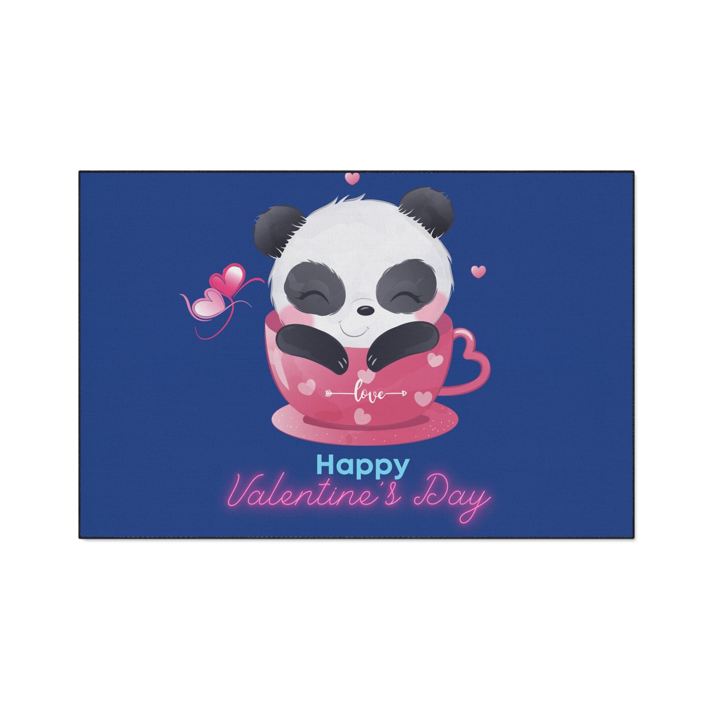 Panda Happy Valentine’s Day Heavy Duty Floor Mat