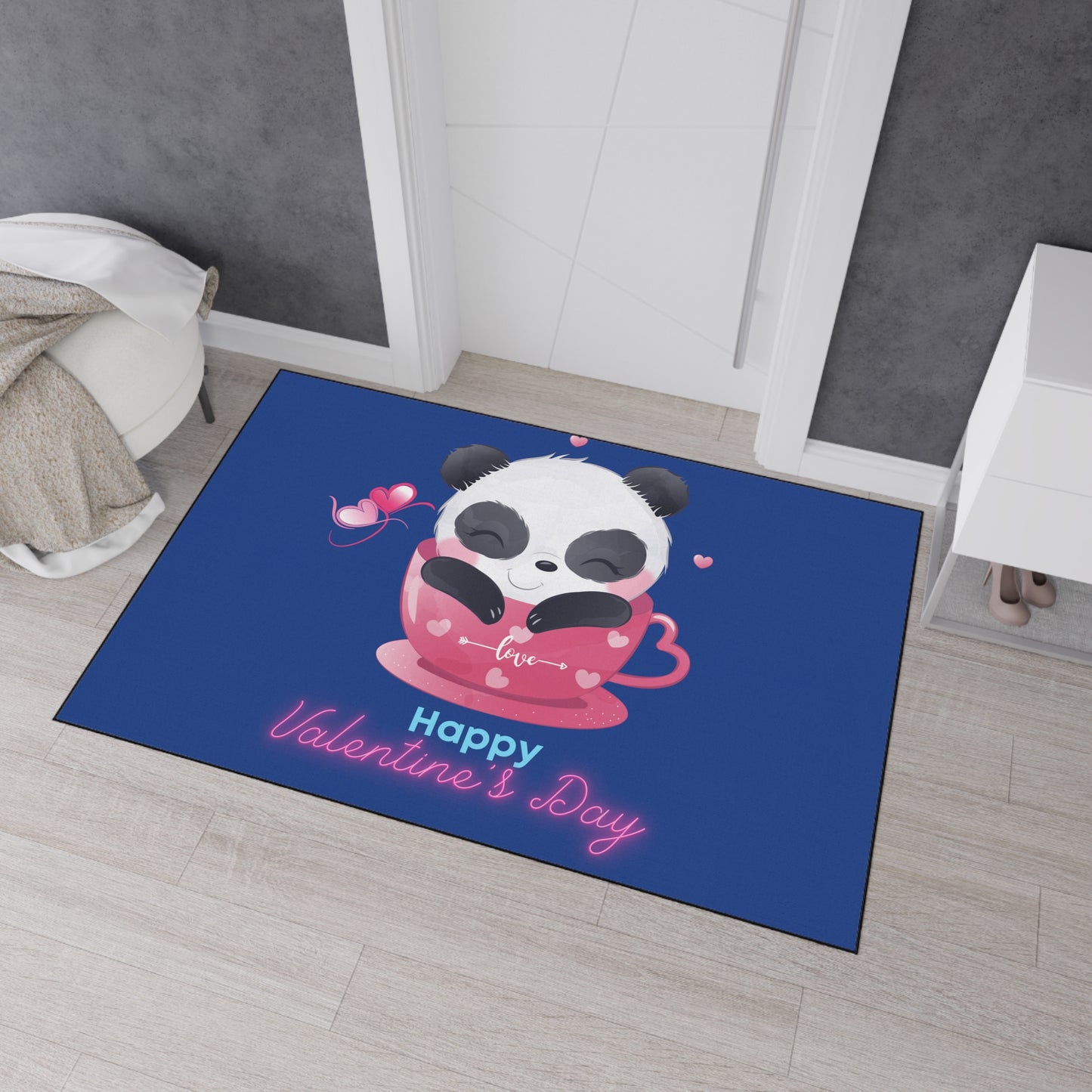 Panda Happy Valentine’s Day Heavy Duty Floor Mat