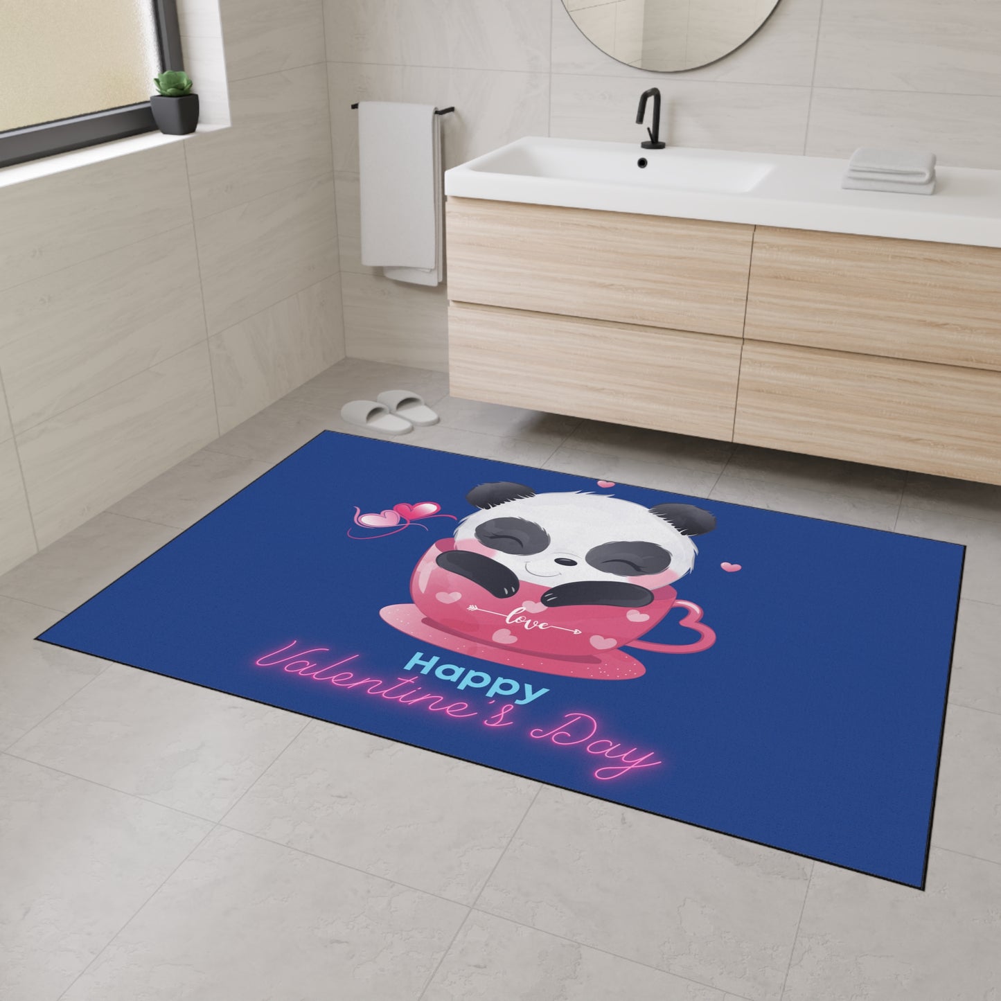 Panda Happy Valentine’s Day Heavy Duty Floor Mat