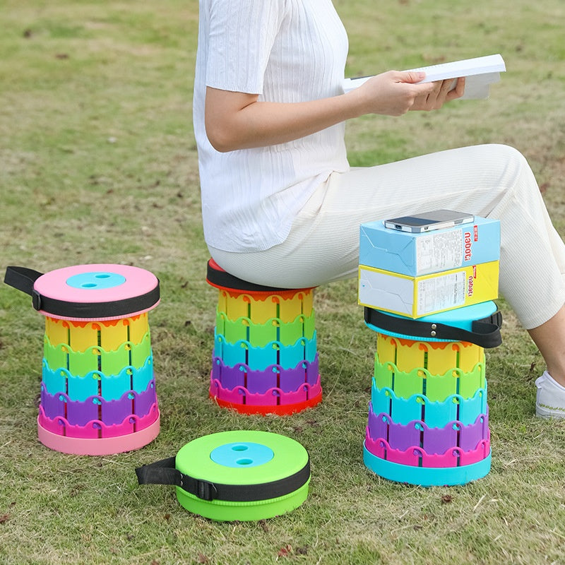 Rainbow Folding Stool Portable Retractable Chair