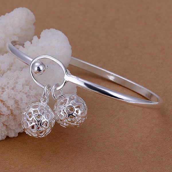 Sterling Silver Bracelet Double Ball Fashion Jewelry