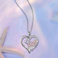 Heart Mom Double Love Mom Necklace Diamond-encrusted Monogram Pendant