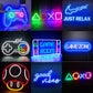 Gamer Led Sign Neon Led Sign Good Vibes Wall Decor Gaming Room Decoration Gamezone Night Light Home Party Wedding Decoration