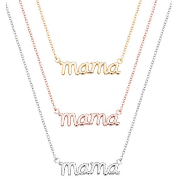 English alphabet mom holiday pendant necklace