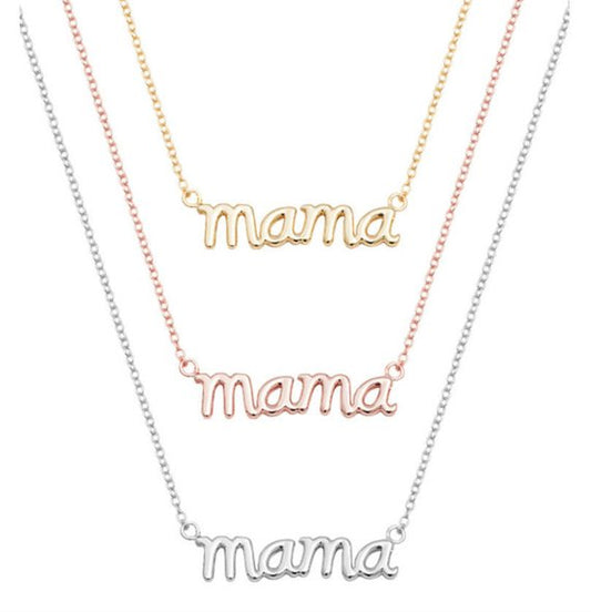 English alphabet mom holiday pendant necklace