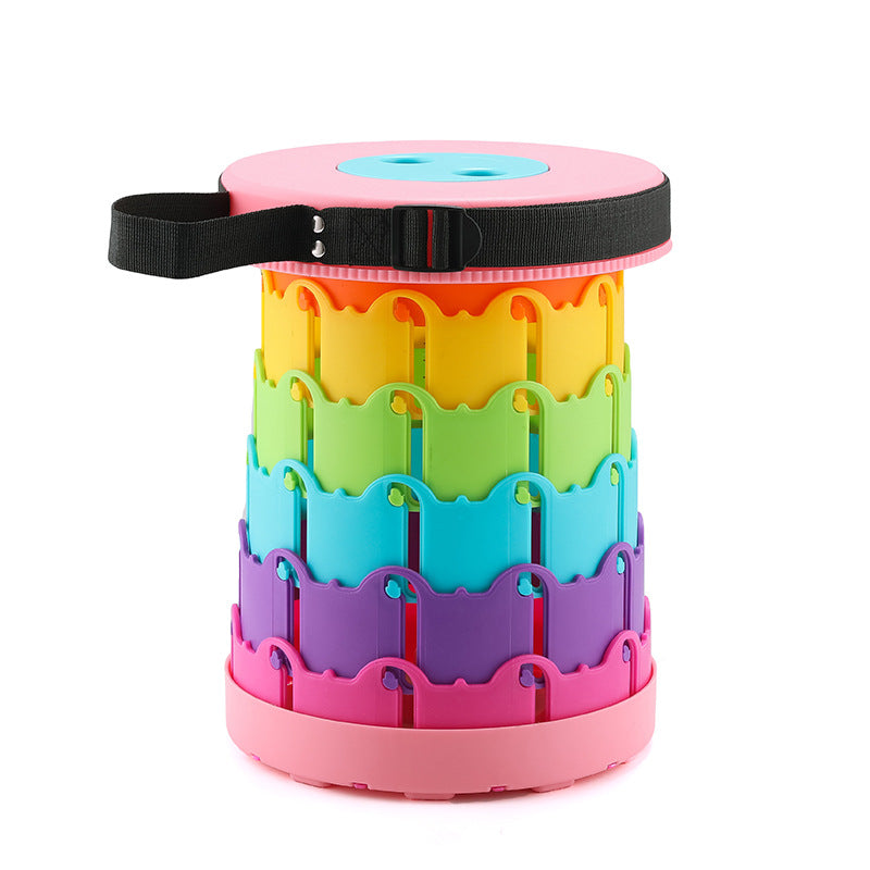 Rainbow Folding Stool Portable Retractable Chair