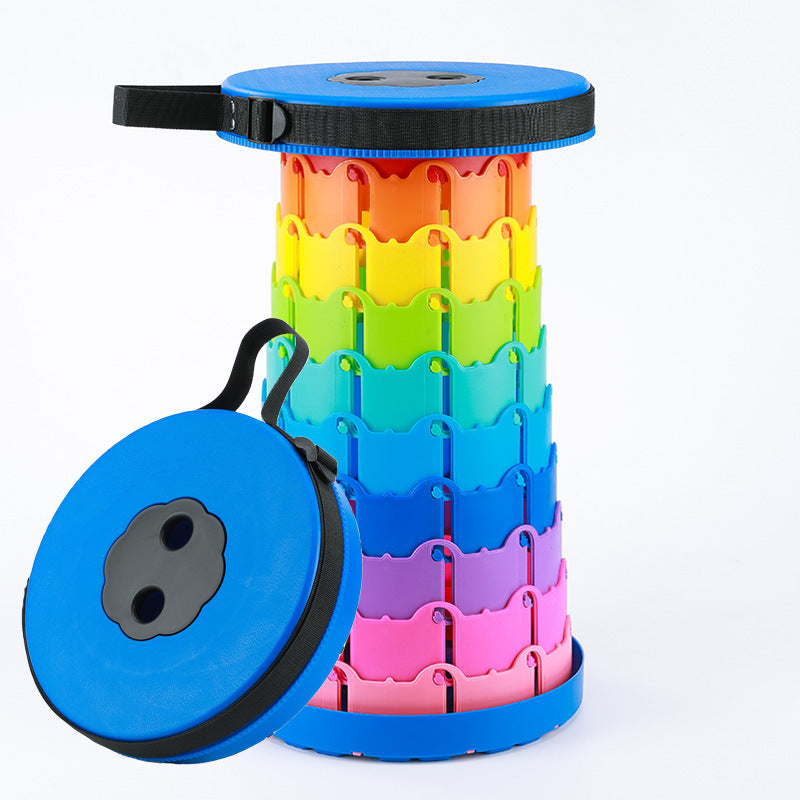 Rainbow Folding Stool Portable Retractable Chair