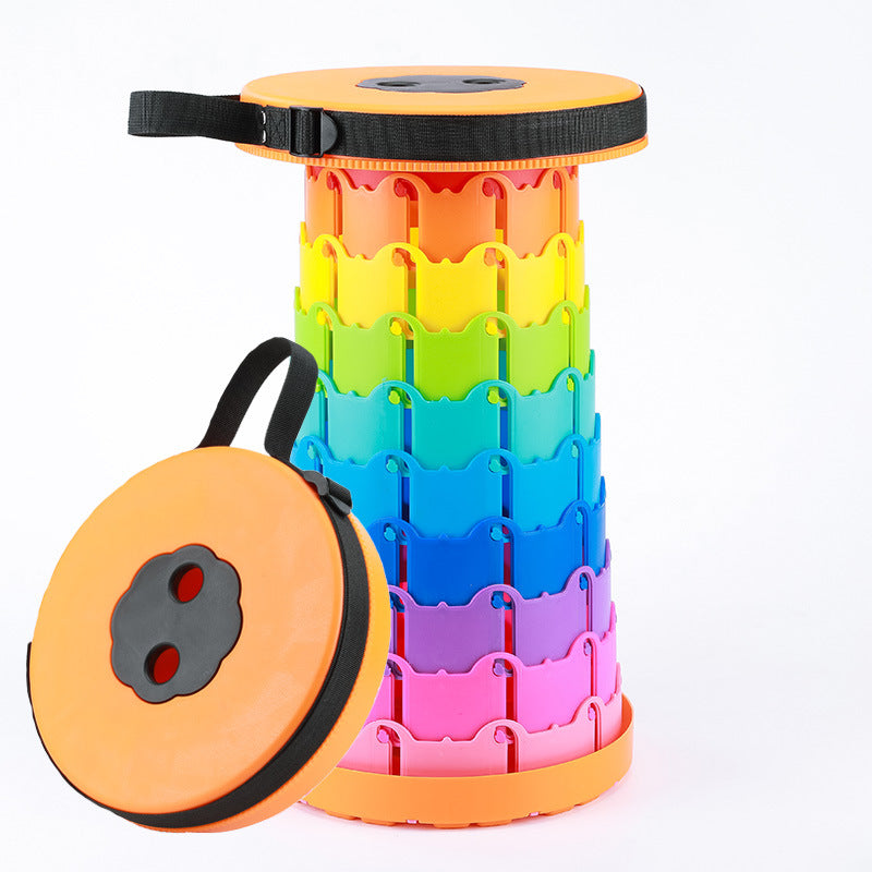 Rainbow Folding Stool Portable Retractable Chair