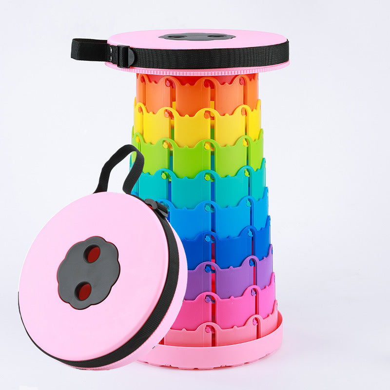 Rainbow Folding Stool Portable Retractable Chair