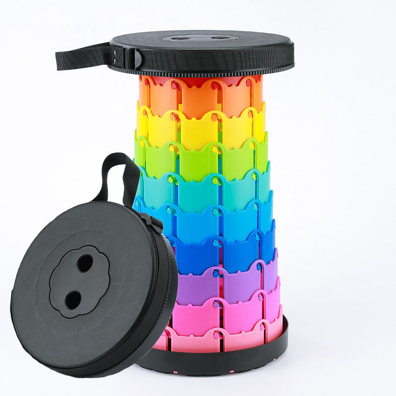 Rainbow Folding Stool Portable Retractable Chair