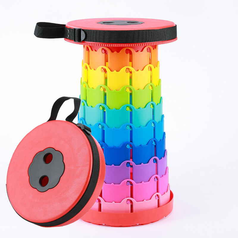 Rainbow Folding Stool Portable Retractable Chair