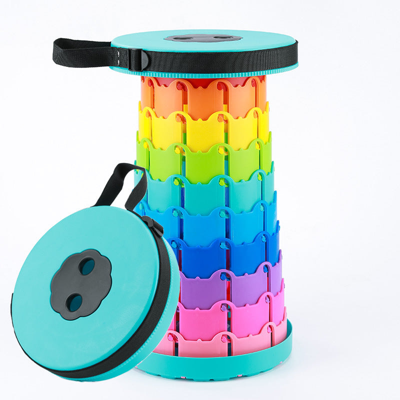 Rainbow Folding Stool Portable Retractable Chair