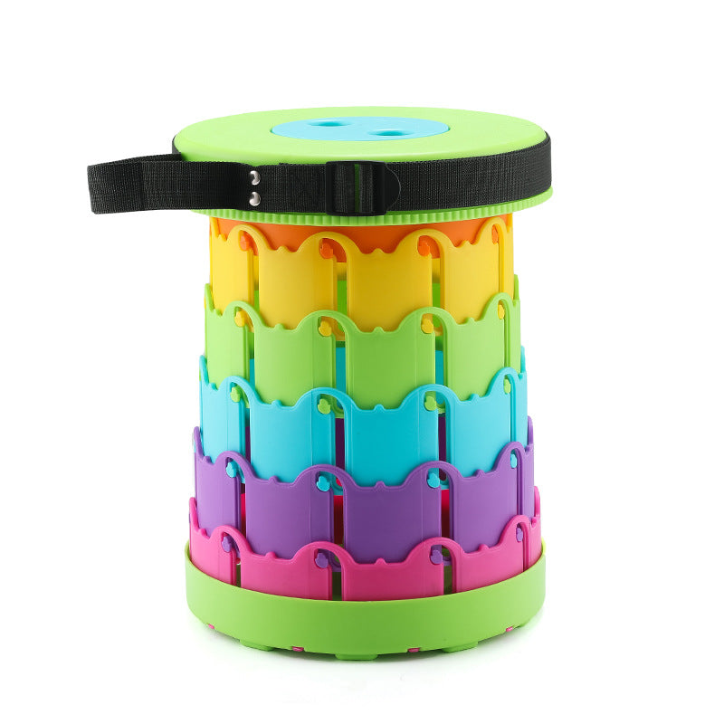 Rainbow Folding Stool Portable Retractable Chair