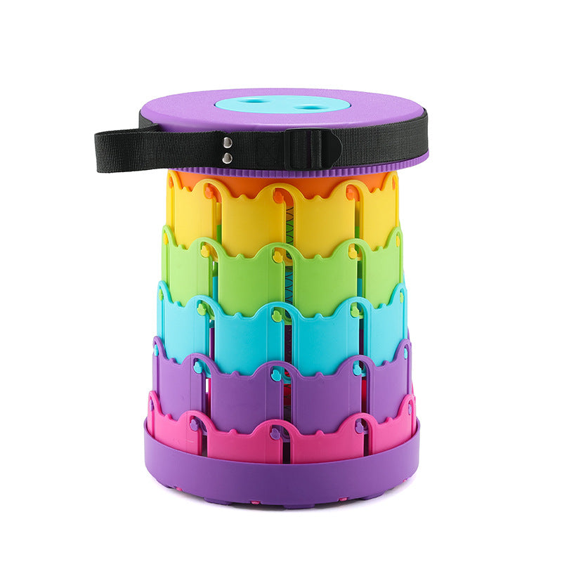 Rainbow Folding Stool Portable Retractable Chair