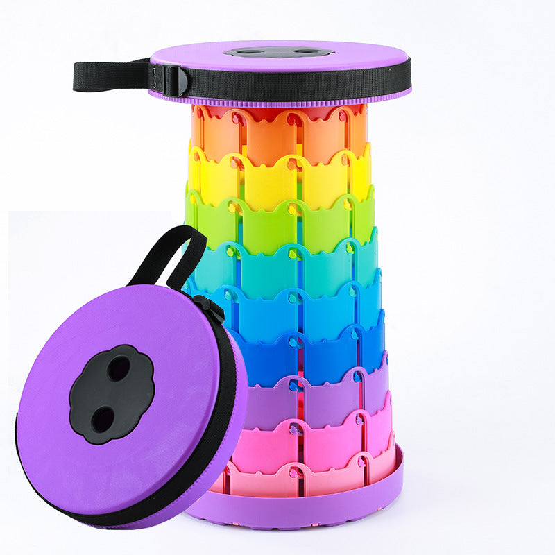 Rainbow Folding Stool Portable Retractable Chair