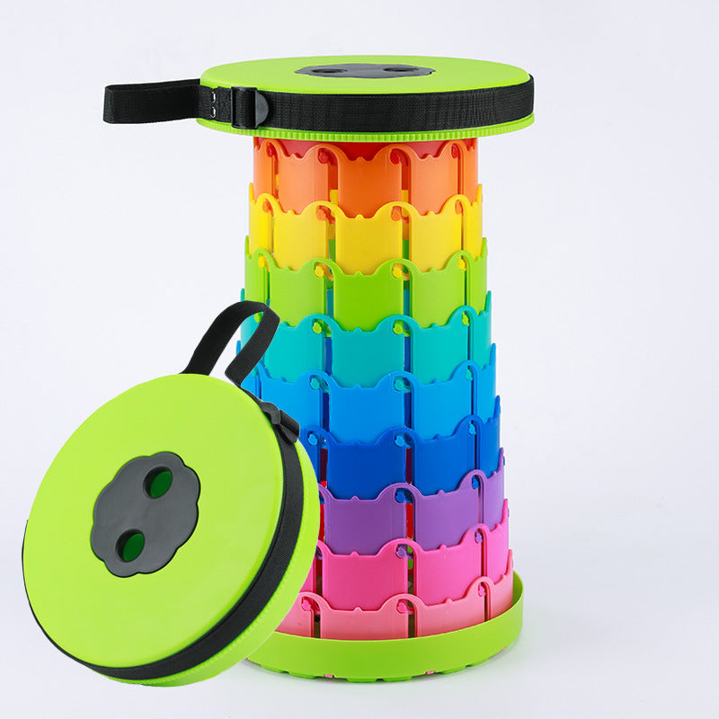 Rainbow Folding Stool Portable Retractable Chair