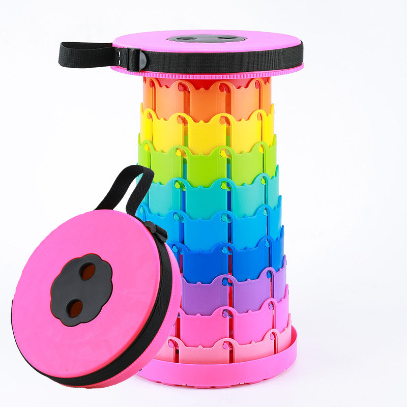 Rainbow Folding Stool Portable Retractable Chair