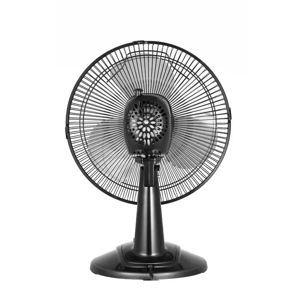 12 In. 3 Speed Personal Desk Fan in Black