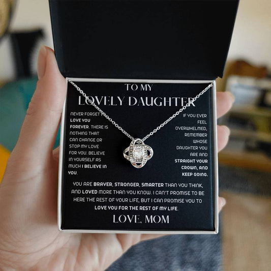 Lovely, beautiful, unique gift for daughter from mom  “Never forget I love you forever “ necklace