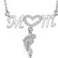 Mothers Day Gift Baby Feet Crystal Pendant Mom Necklace Personalized Custom Names Choker For Ladies