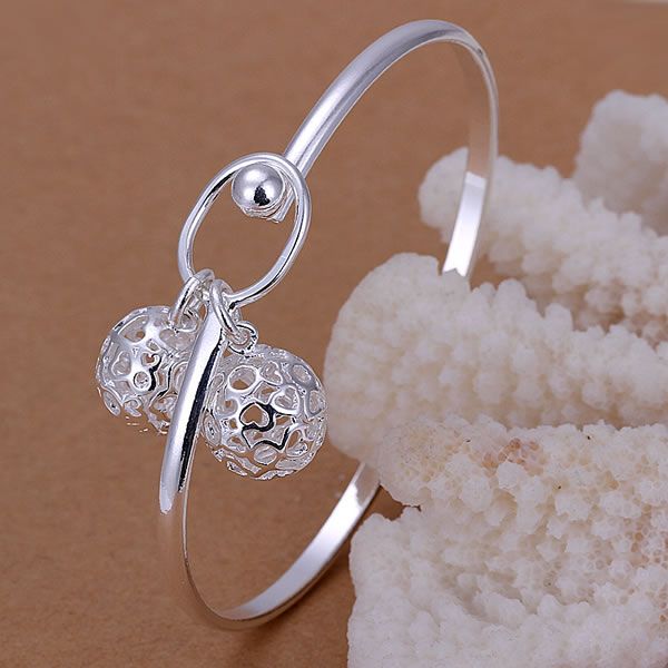 Sterling Silver Bracelet Double Ball Fashion Jewelry