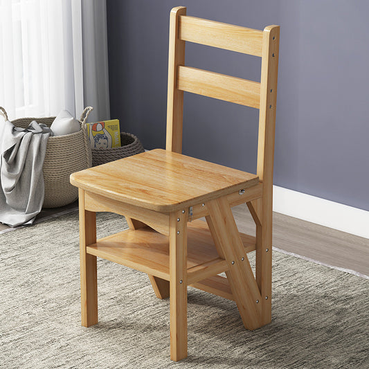 Solid Wood Step Stool In Indoor Living Room