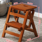 Solid Wood Step Stool In Indoor Living Room