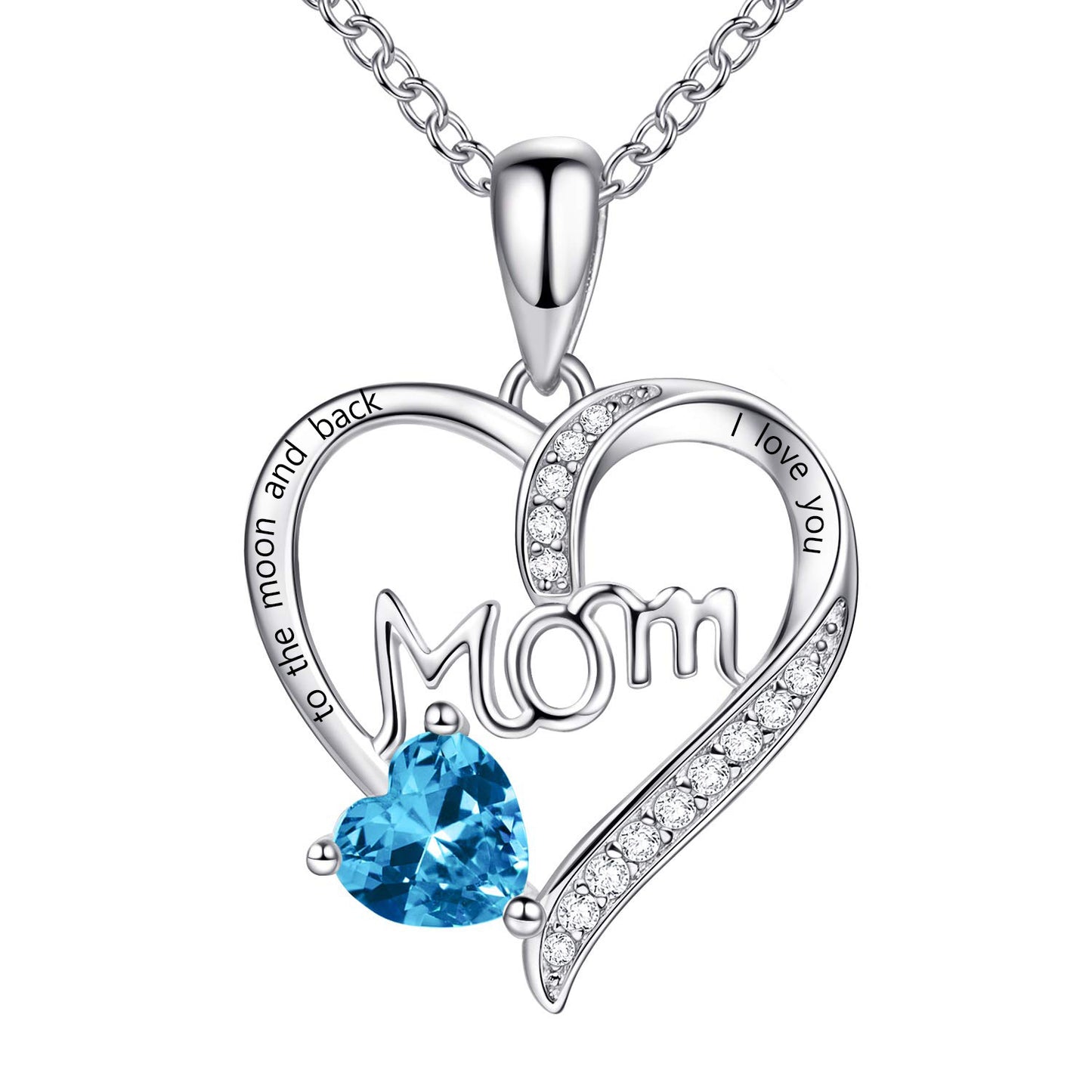 Mom Heart-shaped Diamond-studded Necklace Mother's Day Gift Necklace