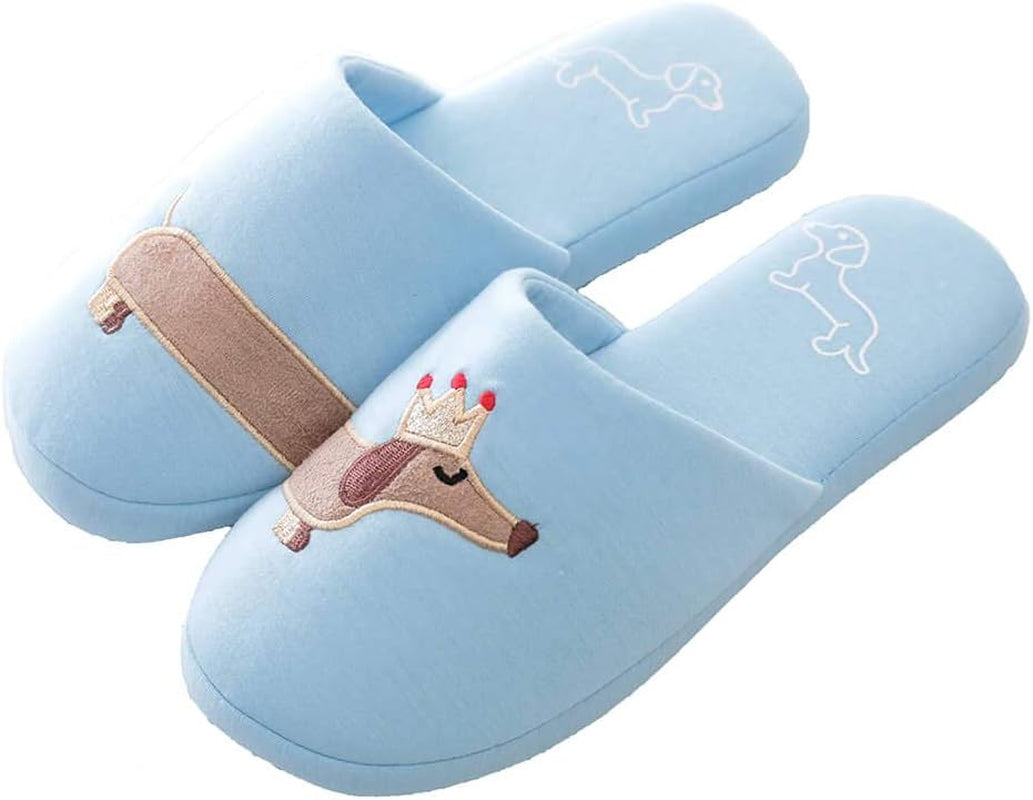 Women Dachshund Dog Slippers Hot Critter Cotton Animalindoor Comfy Bedroom Slipper Unicorn Slippers