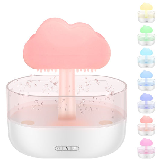 Rain Cloud Humidifier Water Drip,Mushroom Diffuser,Cloud Humidifier Rain Drop,Rain Cloud Diffuser with 7 Light Colours,Waterfall Lamp Humidifier Rain Sounds for Relax Sleeping,200Ml