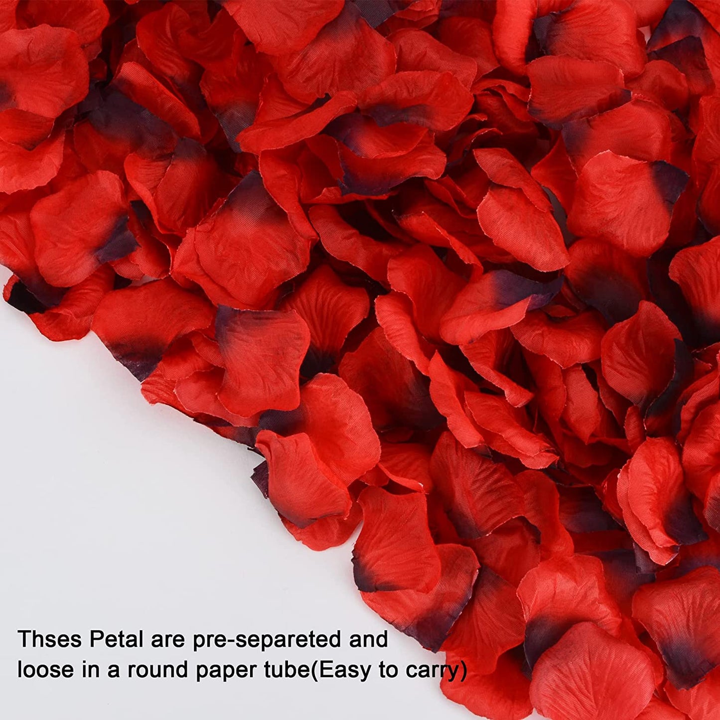 1200 Pieces Separated Artificial Rose Petals, Fake Non-Woven Fabrics Flower Petals for Mother’s Day, Romantic Night, Wedding, Party, Events, Valentine Day, Decoration, Bulk(Dark Red and Burgundy)