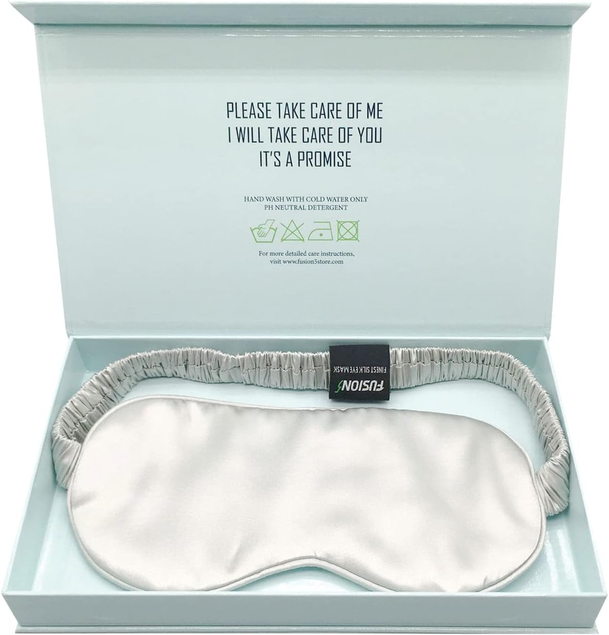 Silk Eye Mask with Elastic Band - 100% Pure Mulberry Sleep Mask - 25 Momme, Anti-Aging, Hypoallergenic, Blocks Light - Soft & Smooth Night Eye Cover for Sleeping & Travel with Box