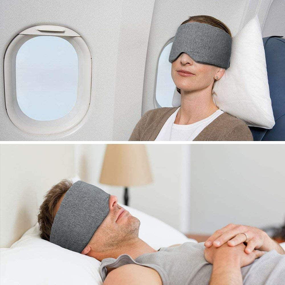 100% Handmade Cotton Sleep Mask Blackout - Comfortable & Breathable Eye Mask for Sleeping Adjustable Blinder Blindfold Airplane with Travel Pouch - Best Night Companion Eyeshade for Women Men Kid