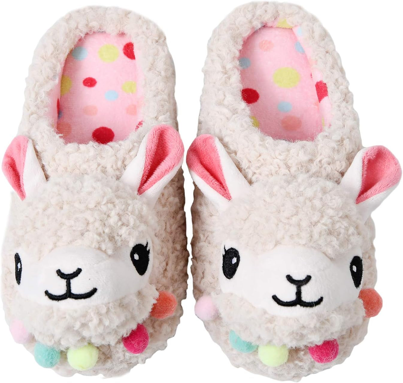 Cute Animal Slippers Soft Funny Alpaca Slippers Fuzzy Llama Slippers Memory Foam for Women Indoor Warm Fleece Bedroom Slippers Ladies Girls House Non-Slip Slippers