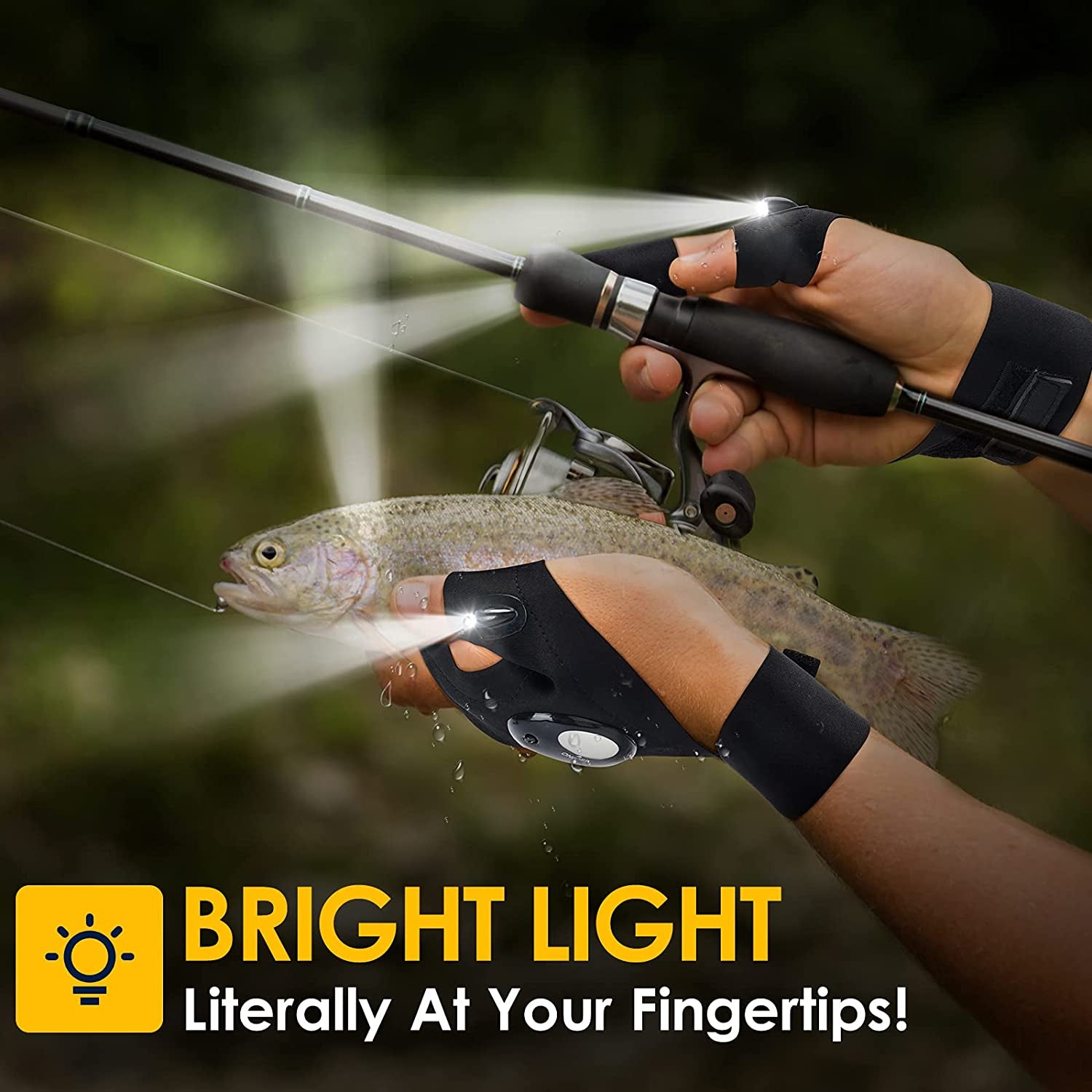 LED Flashlight Gloves, Valentines Day Gifts for Him Boyfriend Husband, Birthday Gifts for Men Dad Guy Car Repairing Work Light Fishing Camping